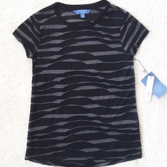 Simply Vera Wang Wavy Striped Jacquard T-Shirt - Picture 2 of 4
